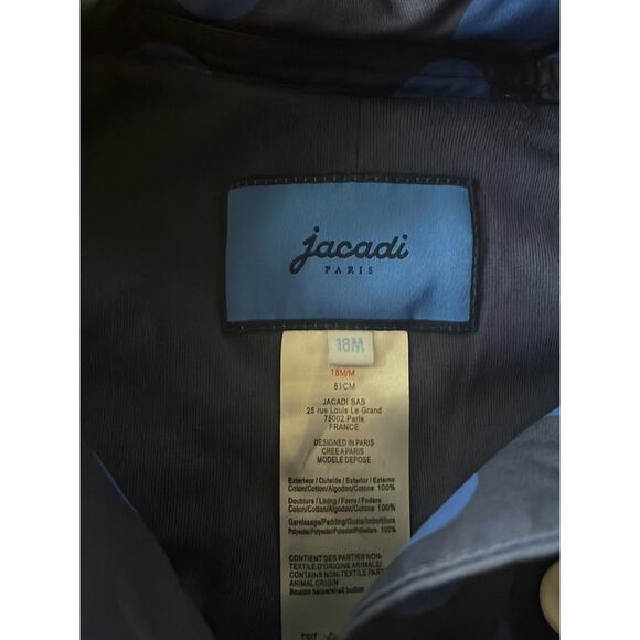 Jacadi Paris Polka Dot Jacket with Removable Hood Size 18 Months - Picture 2 of 4